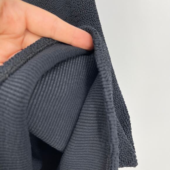 Hunza G | NWT Nancy Black One Shoulder Dress Crinklr Fabric OS - Picture 10 of 14